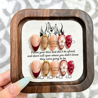 Faux ongles à presser faits main de style INS, longueur moyenne, de luxe, réutilisables, vente en gros