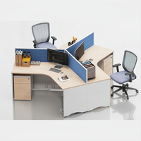 Meuble de poste de travail à cloison moderne Cabine personnalisable avec système de rangement modulaire pour bureau Petite table de bureau pour 3 personnes