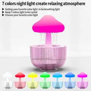 Lumière colorée bébé dormir aide machine à bruit blanc gouttelette d'eau sons dégoulinant diffuseur d'air champignon pluie nuage humidificateur