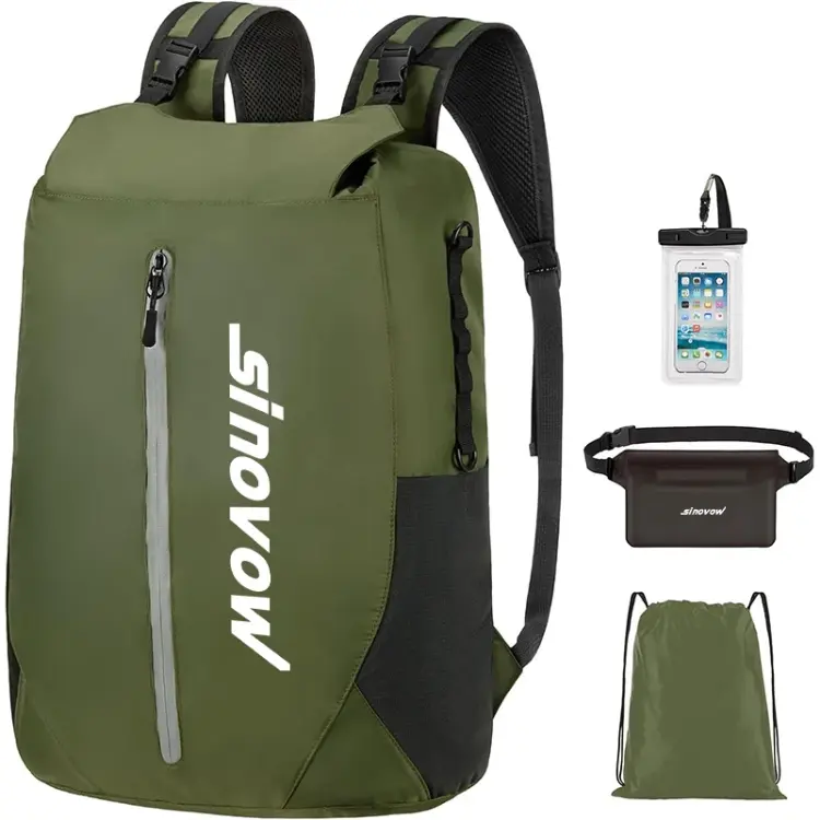 Sac sec léger et étanche à bas prix avec pochette de taille et étui de téléphone pour le kayak de camping