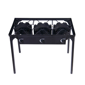 Réchaud à gaz extérieur en fonte Hongkun à trois brûleurs HT003 pour le camping et la restauration familiale - Product Image 4