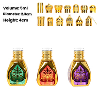 Flacons de Luxe Arabes 10ml pour Attar, Bouteilles en Verre à Bille pour Huiles Essentielles, Flacons Cosmétiques avec Compte-gouttes Doré pour Soins Personnels