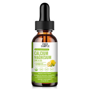 Suplemen Herbal Bebas Gluten Kalsium Magnesium Seng Glisinat Plus Vitamin C D3 K2 Cair Bentuk Tetes 2-Pack (OEM/ODM) - Product Image 1