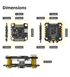 Controlador de Vuelo <span class=keywords><strong>SpeedyBee</strong></span> F405 V3 F4 Stack 30x30 4en1 50A ESC Inalámbrico Betaflight Blackbox Barómetro para Dron de Carreras FPV - Product Image 2