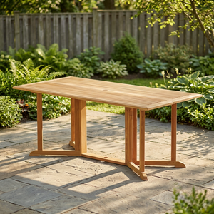 Teak Solid Wood Modern Outdoor Dining Set Durable <b>Garden</b> Furniture for Apartment Living Room & Park Use - Product Image 1