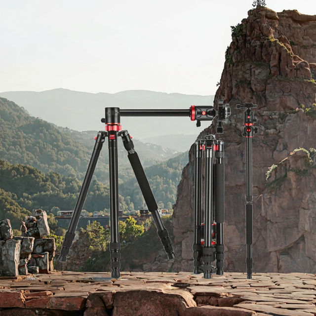 Portable Flexible Mini Tripod Professional Camera Stand Aluminum Alloy Ball Head for Shooting Hunting Studio Video AKS264+LG36