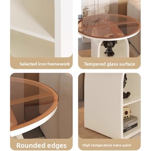 Petite table basse de luxe légère Table de <span class=keywords><strong>chevet</strong></span> <span class=keywords><strong>en</strong></span> <span class=keywords><strong>fer</strong></span> <span class=keywords><strong>forgé</strong></span> avec étagère de rangement domestique pour le coin du salon et de la chambre à coucher - Product Image 5