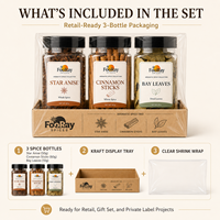 Set de Especias de Marca Privada con Anís Estrellado, Canela en Barra y Hojas de Laurel, Empaque OEM