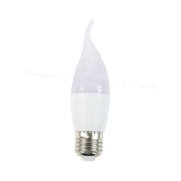 Preço barato de fábrica Atacado 3W 5W 7W E27 B22 Led Bulbo Branco Vela Forma Led Lâmpadas