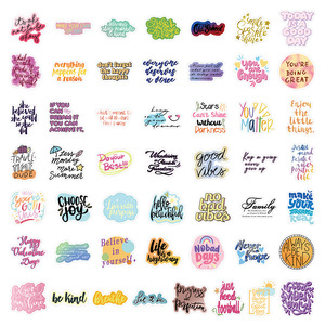 50PCS Colorido lindo dibujos animados niños recompensas frase motivacional positivo animar pegatina - Product Image 4