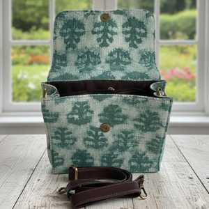 Handmade Green Floral Sling <b>Bag</b> Cotton Botanical Print <b>Boho</b> Crossbody <b>Bag</b> Everyday Shoulder <b>Bag</b> - Product Image 2