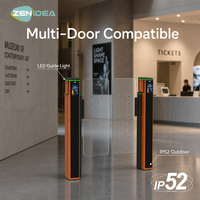 ZENIDEA SG91 Speed Gate, système de contrôle d'accès multi-portes compatible avec éclairage LED, IP52, pour entrée de musée en extérieur, accès par code QR