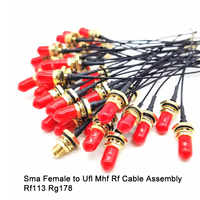 Ip67 (Rp) Sma femelle à Ufl Mhf câble d'antenne coaxial étanche Rf113 Rg178 cloison avec joint torique Pigtail Kable Assembly