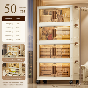 Nhiều lớp lưu trữ tủ tủ quần áo có thể tháo rời phòng ngủ quần áo bộ đồ giường lưu trữ container với Cửa trong suốt - Product Image 6