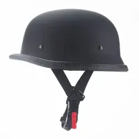 Casque de moto vintage cruiser, casque allemand demi-face, casque de moto noir brillant, style automobile, homologué DOT