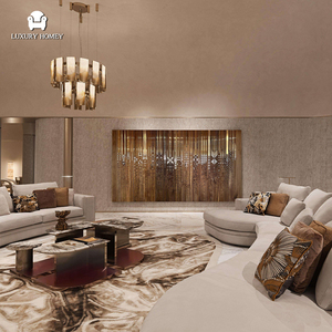 Set di Divani Componibili Curvi Reclinabili di Design Italiano con Illuminazione LED Integrata e Tavolo in Marmo, Arredamento di Lusso per Soggiorno - Product Image 6
