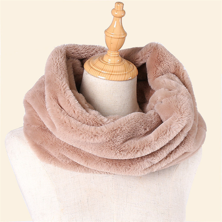 Модный женский шарф-хомут infinity snood, Зимний вязаный шерстяной глушитель, пушистый шарф-хомут из искусственного меха, шарф из искусственного кроличьего меха