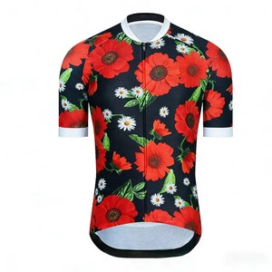 เสื้อปั่นจักรยานแขนสั้นพิมพ์ลายดอกไม้ทันสมัย ​​กันลม ระบายอากาศได้ดี แห้งเร็ว สำหรับนักปั่นจักรยาน - Product Image 3