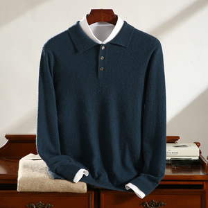 Maglione in <span class=keywords><strong>Cashmere</strong></span> da <span class=keywords><strong>Uomo</strong></span> per Affari, Classico Pullover Invernale in <span class=keywords><strong>Maglia</strong></span>, Produzione in Mongolia - Product Image 5