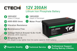 12V Li Ion LFP Solaire Home Energy Storage BMS Prismatic 12V 200Ah Lithium Ion Solar Battery Pack GT600 12V 200Ah Lithiu - Product Image 3