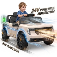 Quad 24V pour enfants homologué avec télécommande 2.4G, démarrage à bouton unique, musique Bluetooth, lumières, suspension arrière et boîte de rangement