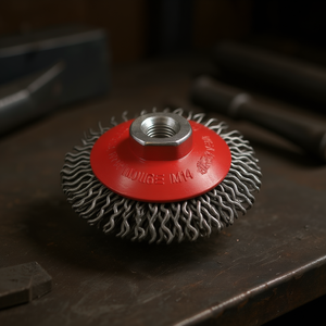 TTAKE Conical Brush Wavy Wire Steel M14 For Angle <b>Grinder</b> - Product Image 3