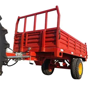 Farm implements 3 ton two wheels air brake tractor trailer single axle trailer