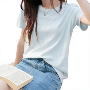 Women Summer Silk Cotton <b>T</b> <b>Shirt</b> Loose Fit Short Sleeve Crew Neck Printed Tee Casual Daily Wear - Product Image 3