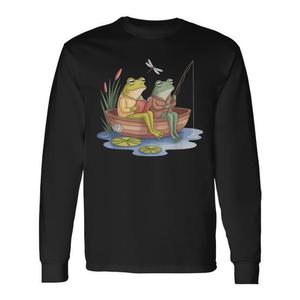 Camiseta de manga larga vintage con diseño de rana pescadora de Book Frog - Product Image 1