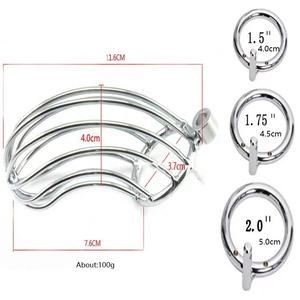 Beliebte Sexspielzeug Keuschheit käfig Männliches Sexspielzeug Keuschheit gürtel Hahn käfig mit Ringen Messings chloss Erotischer Harnröhre schloss Penis ring - Product Image 6
