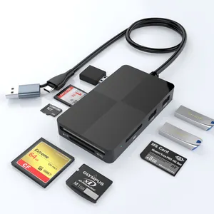 2-in-1 USB A&Typ C Leseradapter Hub 5-in-1 USB3.0 MS CF TF-Kartenleser mit XD-Kartenunterstützung Externe Installation