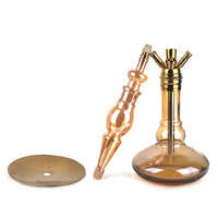 2023 nouveau Logo personnalisé nouveau Design narguilé Huka or luxe russe Sheesha 2 tuyaux en verre transparent chicha narguilé