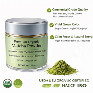 Private Label 6A Ceremonieel Graad Biologische Matcha Groene Thee Poeder Met 30g/50g Blikje - Product Image 1