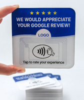 Carte de visite NFC en acrylique personnalisée, réutilisable, programmable, RFID 1K pour le commerce de détail et l'hôtellerie