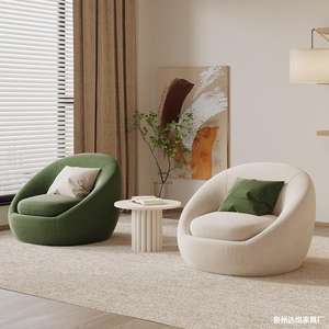 Fauteuil en forme d'œuf, design moderne et minimaliste, chaise de salon, rembourrage en mousse souple, structure en bois massif - Product Image 1