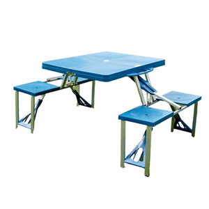 Tavolo per feste da campeggio all'aperto per 4 valigie portatili Set tavolo e sedie da esterno in alluminio - Product Image 4