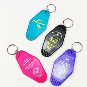 Hotel Keychain Blanks Custom Plastic pink Color Acrylic Hotel Key Chain Print Own Logo Design Home Motel Hotel Keychain - Product Image 3