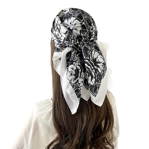 Sciarpa Quadrata di Lusso con Stampa Floreale per Donne, Morbido Foulard in Raso, <span class=keywords><strong>Fascia</strong></span> per <span class=keywords><strong>Capelli</strong></span>, Nastro per Acconciature, <span class=keywords><strong>Bandana</strong></span> - Product Image 5