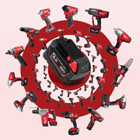 Kit combiné sans balais 6-en-1 comprenant une clé à chocs, une meuleuse d'angle, une perceuse - Ensemble d'outils OEM pour réparation automobile/bricolage avec batterie au lithium