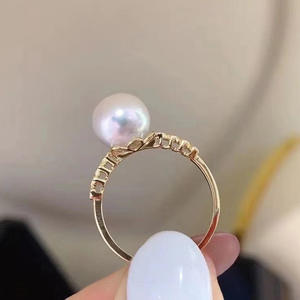 Support de bague en argent S925 version T avec perles de 8-11 mm, accessoire de perles DIY pour bagues tendance 10190 - Product Image 3