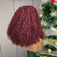 Vente pas cher de cheveux humains complets Double dessiné par plumé Lace Front Pixie bouclés vietnamien perruques sans colle de cheveux humains