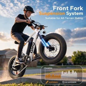 Vélos de montagne électriques Qlife Racer US, livraison gratuite, 500 W, pneus larges, 48 V, 10,4 Ah - Product Image 4