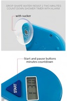 Temporizador de Cuenta regresiva a prueba de agua IPX4 de 5 minutos digital personalizado, temporizador de ventosa de goma para cocina y ducha, apariencia común