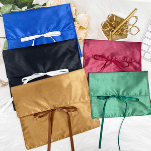 Phong bì satin túi ví lưu trữ mềm satin túi đồ trang sức quà tặng gấp đóng gói dệt túi móc vòng lặp Băng - Product Image 2