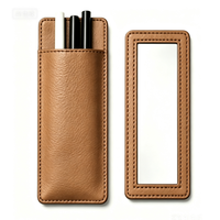 Étui et support pour rouge à lèvres en cuir PU imperméable YY Lady avec miroir, style preppy