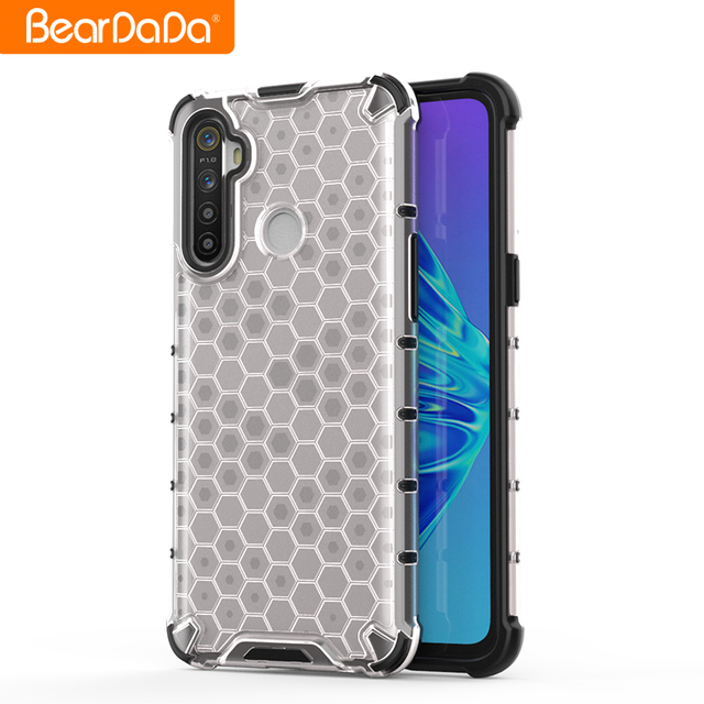 Transparent Ultra Thin Shockproof Honeycomb Design Soft TPU Hard PC Mobile Phone Case for Oppo Realme 5 5I