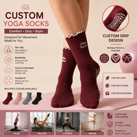 Créez Votre Propre Marque OEM/ODM : Chaussettes de Yoga à Volants Antidérapantes, Chaussettes de Pilates avec Grip, Emballage Personnalisé avec Logo