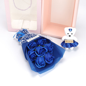 Boîte cadeau YM avec bouquet de fleurs artificielles en savon en forme de rose, pour la Saint-Valentin, un cadeau d'anniversaire pour une meilleure amie - Product Image 3