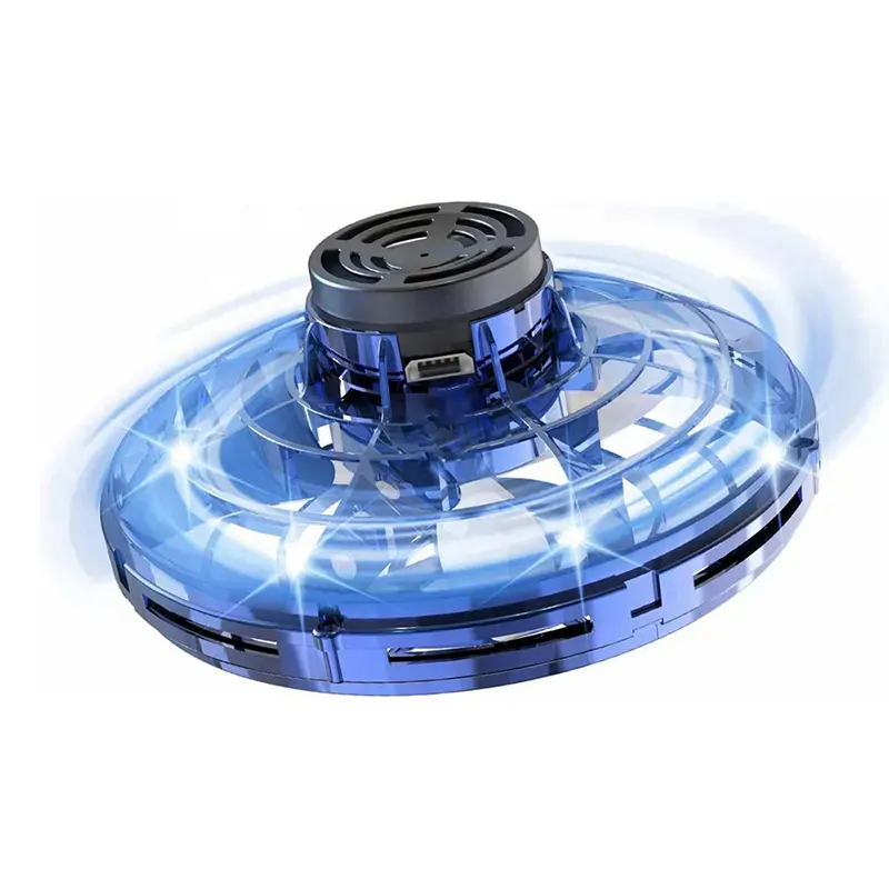 Indoor Outdoor Mini Magic colorful Funny Hand Controlled UFO 360 Degree Rotating LED light Flying Fidget Toy Spinner
