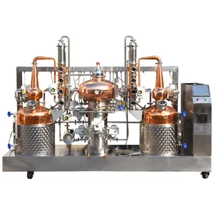 50 Liter Volautomatische Dubbele Potten Koperstilstaande Destillatieapparatuur Voor Alcohol